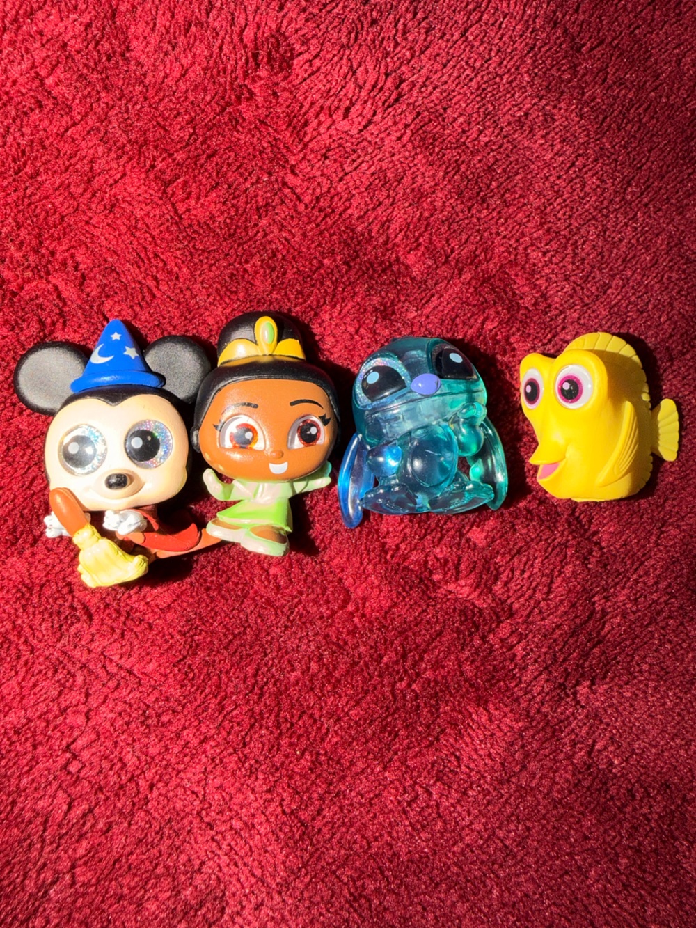 Disney Blue, Yellow, Green, Black, and Teal Character Toy Set